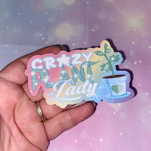 Sticker Madame plante folle | filles stoner, autocollants de mauvaises herbes, autocollants de cannabis, autocollants kawaii, plante dame