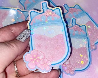 Sakura Juice | cute Sakura flowers, Kawaii Stickers, Sakura stickers, girly stickers, cat stickers, cat mom