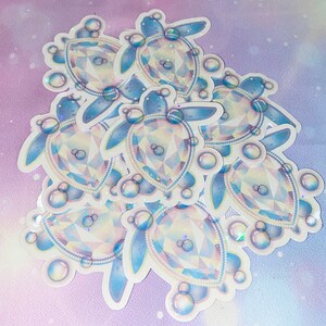 Rainbow sea turtle holo sticker | cute turtle stickers, turtle stickers, kawaii stickers, girly stickers, sea turtles, tumbler stickers image 4