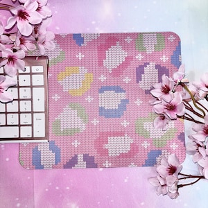 Mousepad / mousepad Leopard Sweater, mousepad Kawaii, mousepad Rainbow, mousepads lindos, mousepads de leopardo, pequeñas empresas, suéter de leopardo