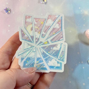 Broken dreams | cute mirror stickers, broken mirrors, broken mirror stickers, kawaii stickers, girly stickers, tumbler stickers