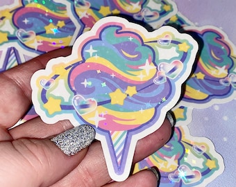 Interstellar cotton candy holo sticker | cute cotton candy, Kawaii stickers, cotton candy art, girly stickers