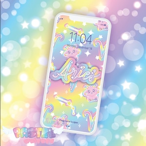 Aries Phone Wallpaper | zodiac, Aries wallpaper, Aries phone background, kawaii wallpaper