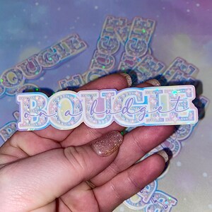 Bougie On a Budget holo Sticker | bougie stickers, bougie babe, bougie, Kawaii stickers, girly stickers