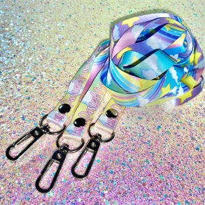 Rainbow Dreams Kawaii Lanyard | rainbow lanyards, cute lanyards, girly lanyards, Kawaii lanyards