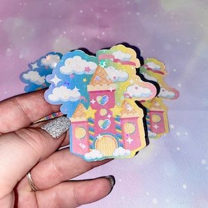 Castle Sweets | pink castles, castle stickers, princess stickers, Kawaii stickers, girly stickers