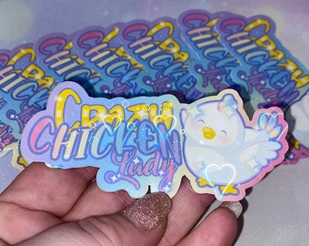 Crazy chicken lady | chicken stickers, cute chicken stickers, kawaii stickers, girly stickers, tumbler stickers