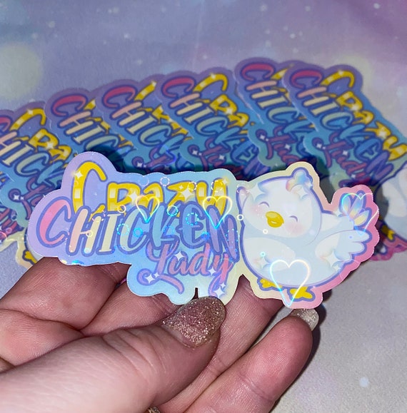 Crazy chicken lady | chicken stickers, cute chicken stickers, kawaii stickers, girly stickers, tumbler stickers