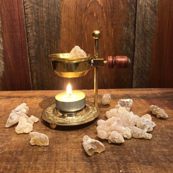 Candle Burner Brass or Silver for Resin Frankincense, Myrrh & our heavenly Houseblends