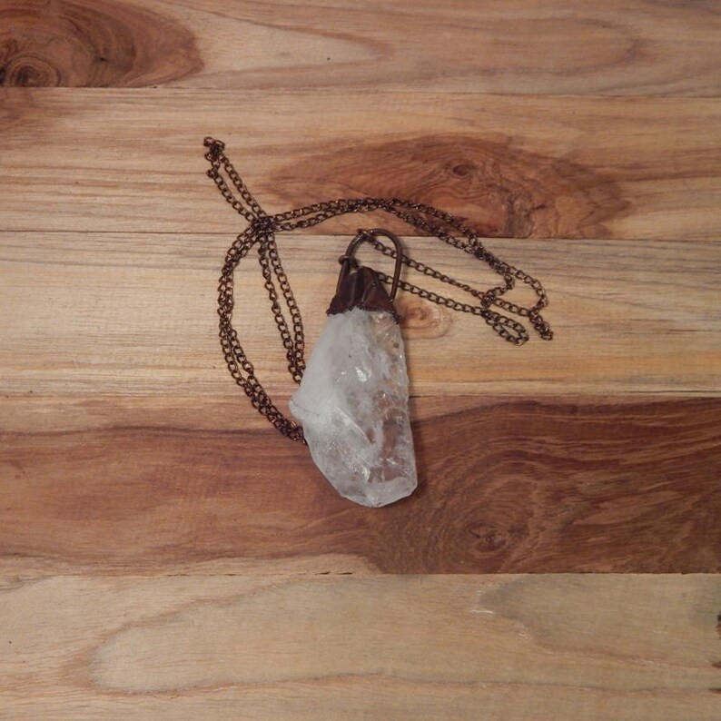 38.8 Gram 100/% Natural Gemstone Crystal Rough Quartz Copper pendant Medium jewellery Design Quartz Copper Pendant Medium QCPM-8