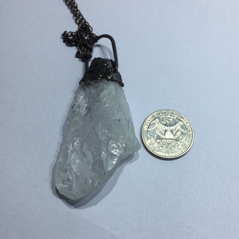 38.8 Gram 100/% Natural Gemstone Crystal Rough Quartz Copper pendant Medium jewellery Design Quartz Copper Pendant Medium QCPM-8