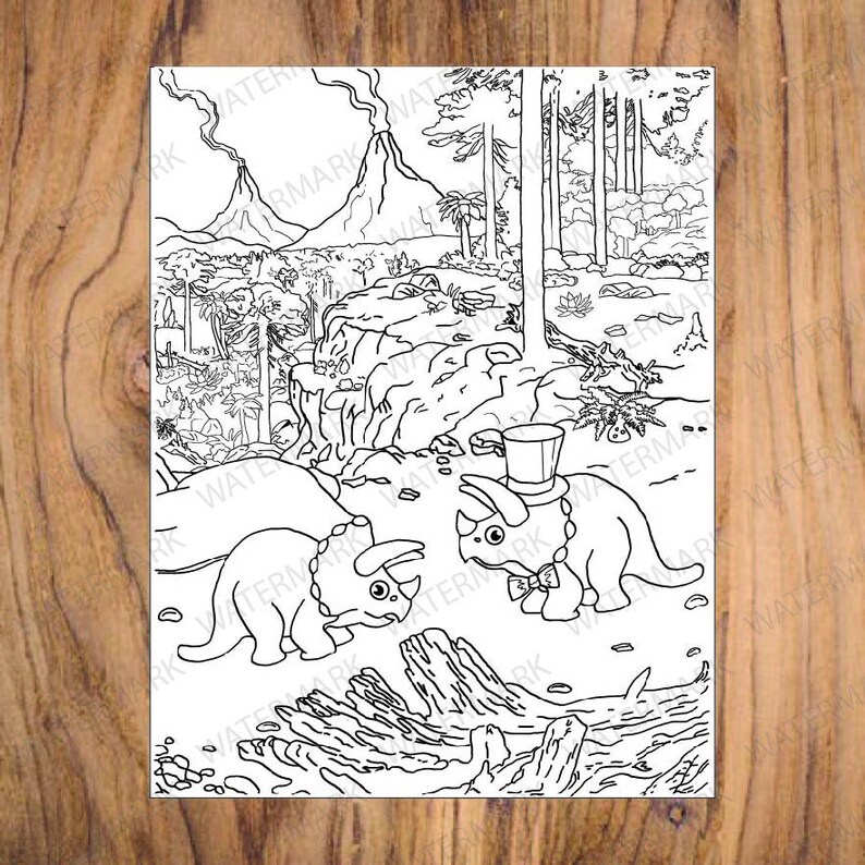 Dinosaur Wedding Coloring Pages activity Combo - Etsy