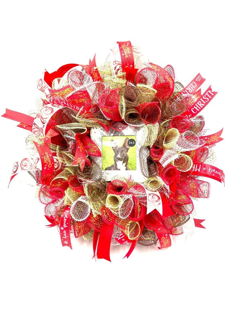 Deco Mesh Christmas Holiday Xmas Wreath Door Hanger Ribbon Customizable