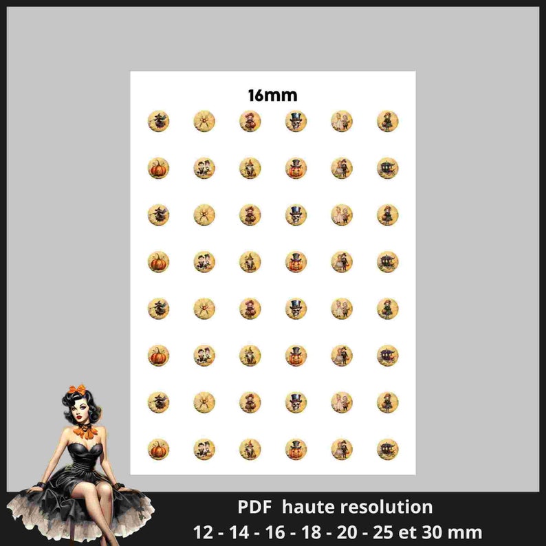 Halloween Cabochon Images 25mm 1inch Circle Printable Images Digital ...