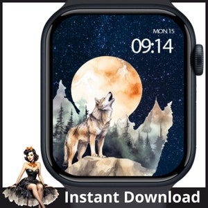 Sfondo con quadrante lupo, quadrante Apple, quadrante con lupo, sfondo con lupo, sfondi quadrante con Apple Watch