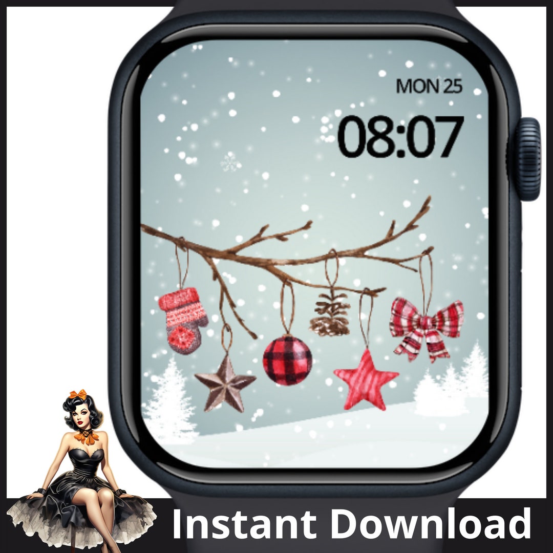 Christmas Apple Watch Face Wallpaper, Apple Watch Face, Christmas Watch Christmas Apple Watch Face