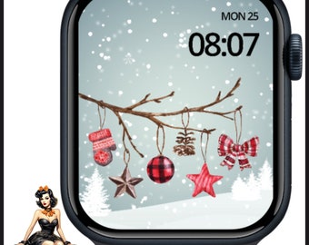 Fondo de pantalla de Navidad Apple Watch Face, Apple Watch Face, Navidad Watch face, Fondo de pantalla de Navidad, Fondos de pantalla Apple Watch Face