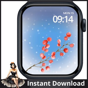 Christmas flowers Apple Watch Face Wallpaper, Apple Watch Face, Christmas Watch face, Christmas Wallpaper, Wallpapers Apple Watch Face