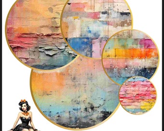 Cabochon images 25mm 1inch circle Printable images digital collage sheet Instant download bottle caps #46