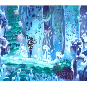 Fungal Wald - A4 Druck - Pilze - Fungi - Wald - Tal der Winde - Nausicca - Ghibli - Studio Ghibli - Kunstdruck - Märchen