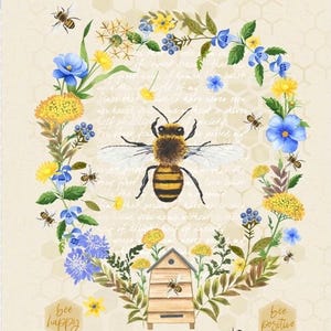 Bee Kind 24” Panel by Timeless Treasures Quilt Fabric