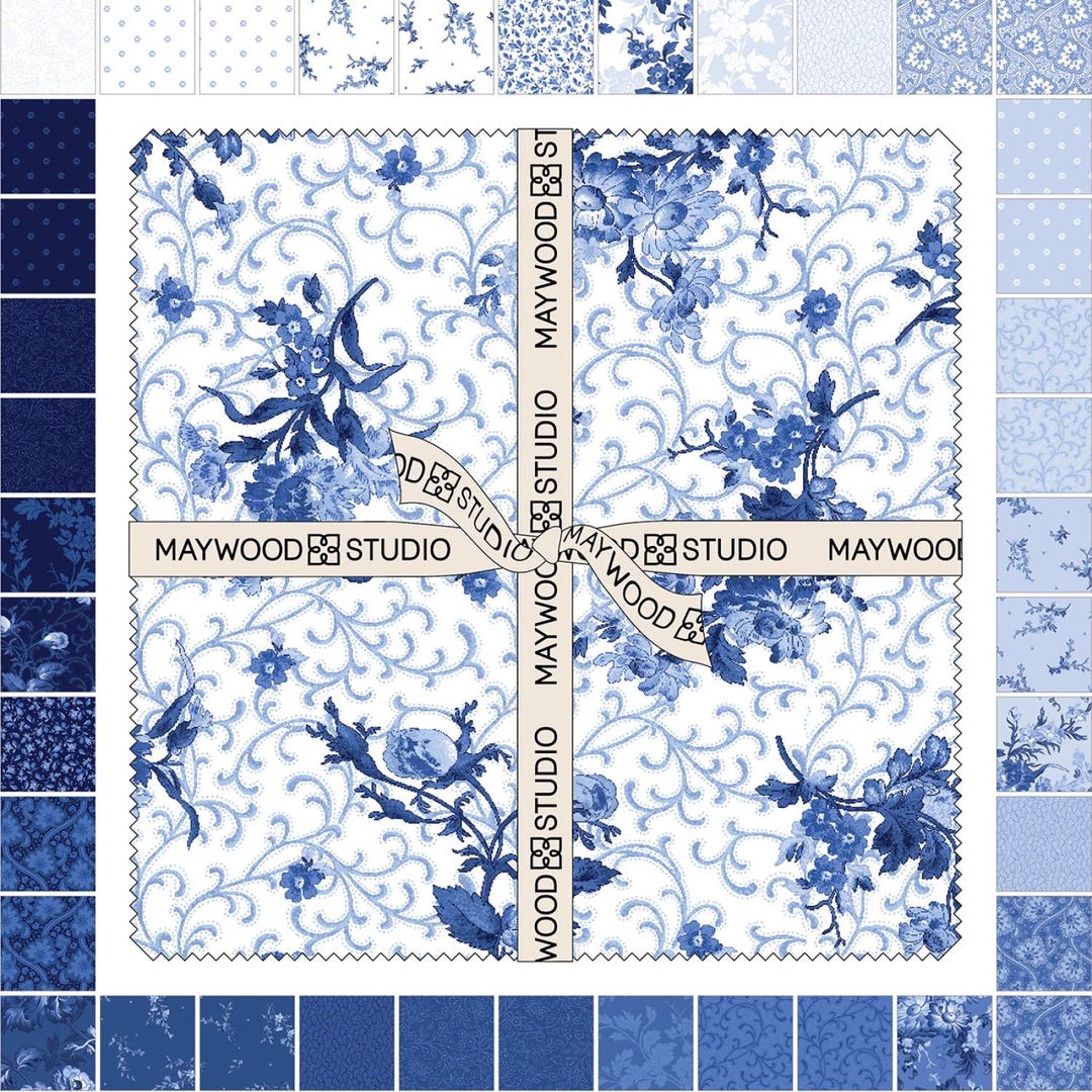 Blue Belle 10 Inch Squares 42pcs/bundle by Maywood Studios - Etsy