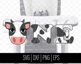 1st birthday farm banner SVG, Cow highchair banner, farm party template, digital highchair banner farm theme birthday party cut file svg dxf