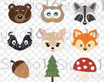 Digital Woodland Creatures Cupcake Topper, Woodland Animals Birthday SVG, Forest-themed party decoration cut file, Cricut SVG, DXF, eps, png