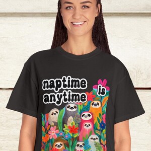 Oversize T Shirt, Trendy Comfort Colors Tee, Soft Relaxed Fit Shirt, Cute Sloth Naptime Graphics, Unisex Sizing, Sleep T, Workout Gym Top