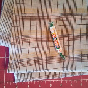 Vintage Plaid Shirting. Cotton Poly Blend. Browns, Yellow on White. By The Yard Fabric. image 3