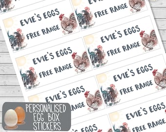 Custom Egg Box Labels, Personalised Egg Sales Stickers, Hens Eggs Labels, Free Range Egg Box Deco, Custom Egg Stall Labels, Garden Egg Sales