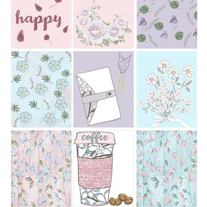 ECLP PRINTABLE Mini Sticker Kit Pink Blue Lilac Kit Floral Butterfly ...