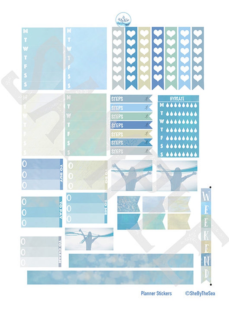Coastal Mambi Stickers Happy Planner Weekly Kit Create 365 | Etsy