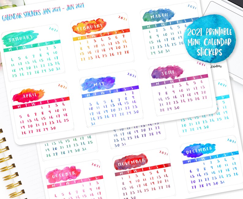 2021 mini calendar printable