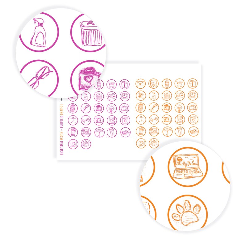 Functional Icon Stickers PRINTABLE Icons Planner Stickers - Etsy