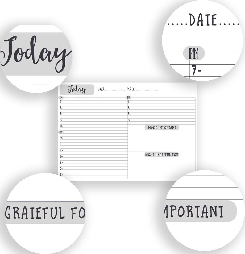 Day to A Page B6 Insert A6 &amp; B6 Diary Inserts Printable | Etsy