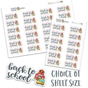 Back to School Sticker | Cute Kawaii Planner Stickers | Script ...