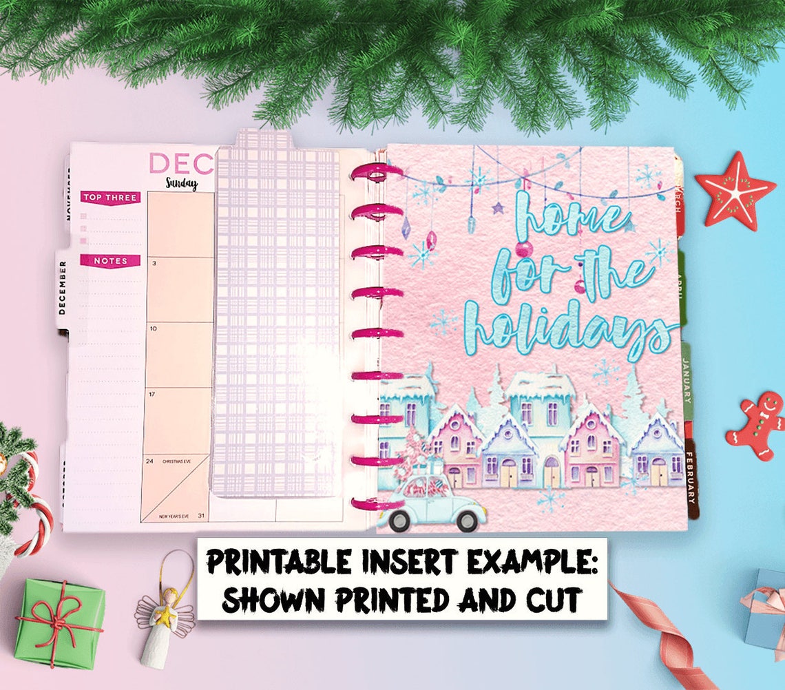 Printable Holiday Pink Dashboard, Christmas ECLP Create 365 Dashboard ...