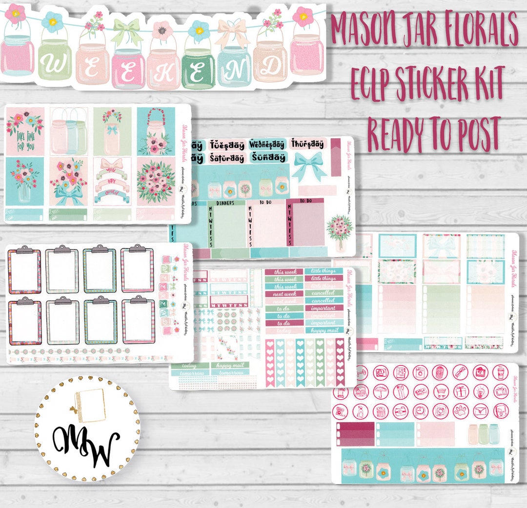ECLP Full Weekly Sticker Kit | Erin Condren or Happy Planner Stickers ...