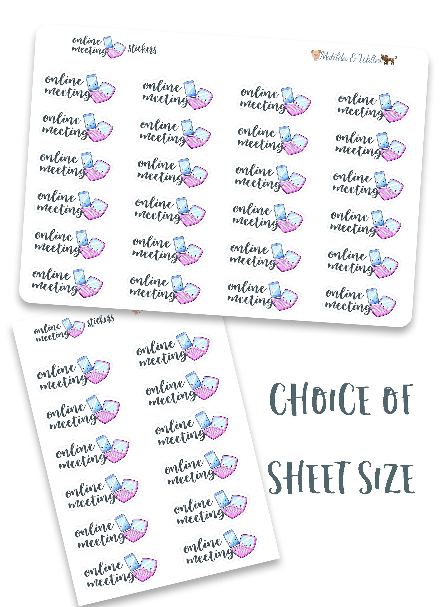 Zoooooom Sticker Online Meeting Sticker | Zoom Diary Reminder | Script & Icon Kawaii ...
