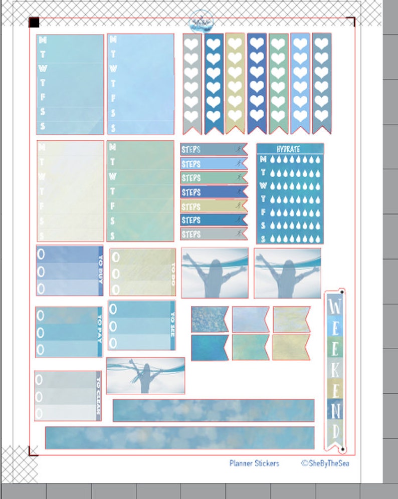 Coastal Mambi Stickers Happy Planner Weekly Kit Create 365 | Etsy