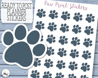 Mini Paw Print Stickers handmade in the UK, Pet Appointment Stickers, Animal Stickers, Vet Groomer Reminder Stickers, Planner Journal Deco