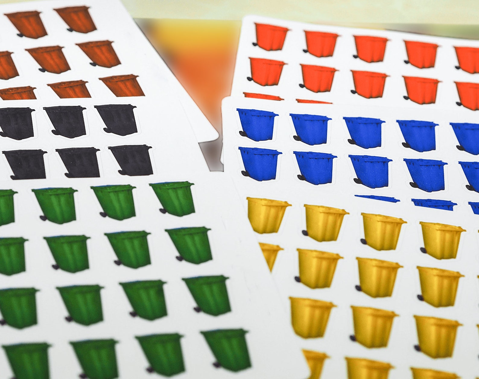 Mini Dustbin Stickers Wheelie Bin Day Stickers Trash Can Etsy