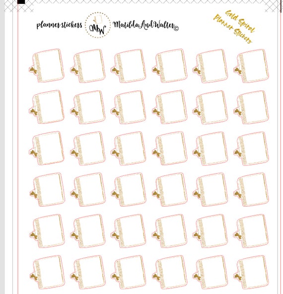 Gold Planner Stickers PRINTABLE Planning Stickers Mini Gold 