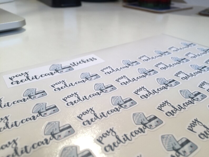 Pay Credit Card Planner Stickers Kawaii Planner Stickers - Etsy