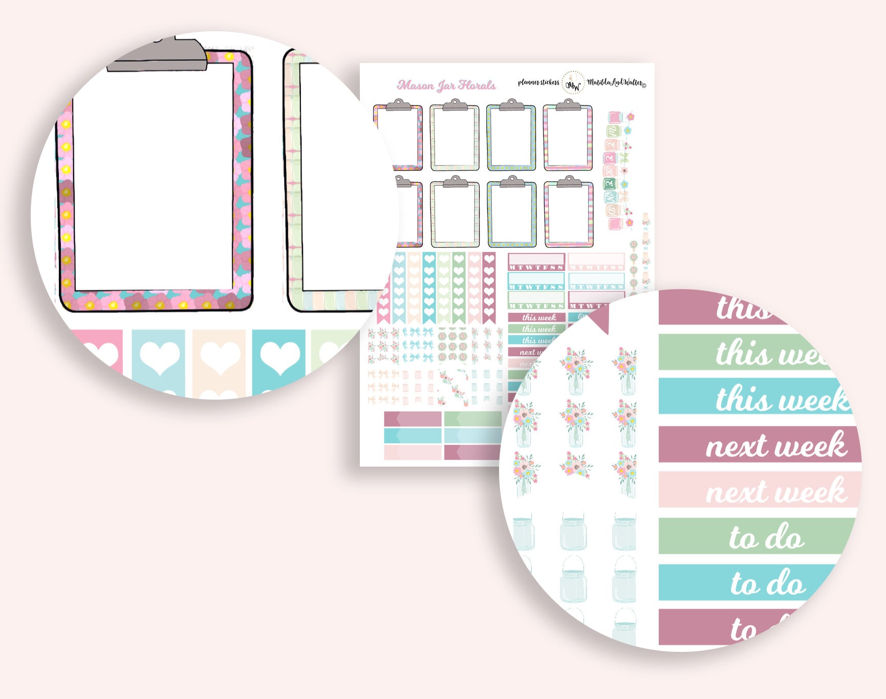 Full Weekly Sticker Kit | Erin Condren or Happy Planner Stickers ...