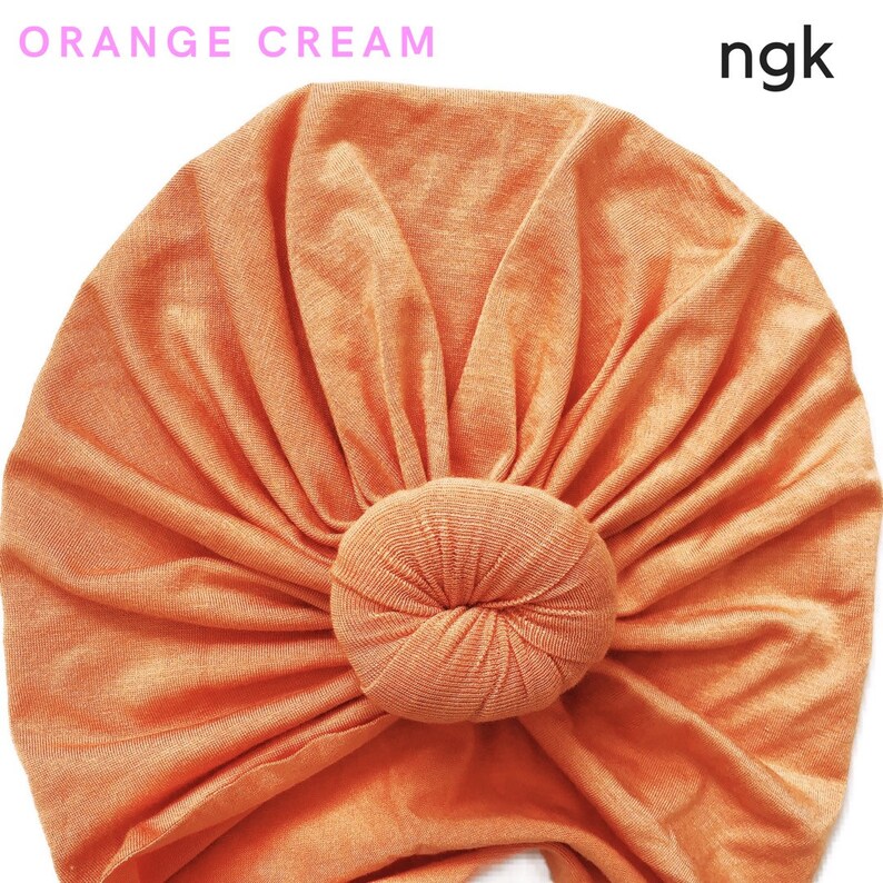 classic knot turban II orange cream
