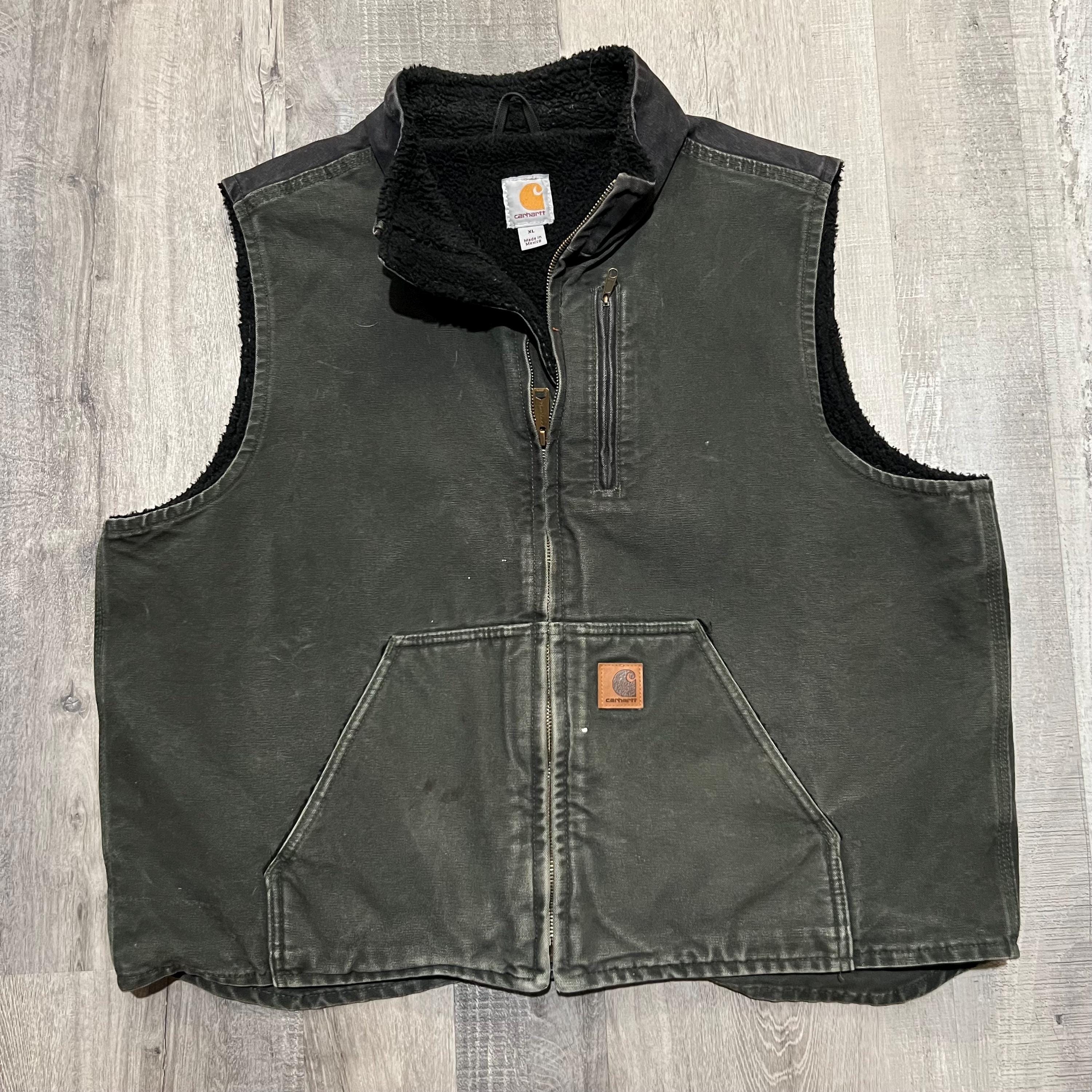 Carhartt V33 Two Tone Green/black Sun Faded Sherpa Lined Canvas