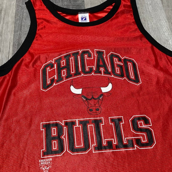 Chicago Bulls Print Black and Red Mesh Tank top Jersey