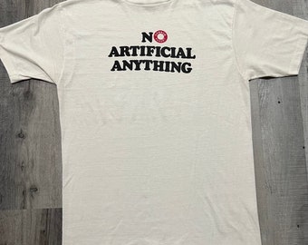 VTG 1970s Dannon Yogurt “ No Artificial Anything” Paper Thin White USA T Shirt